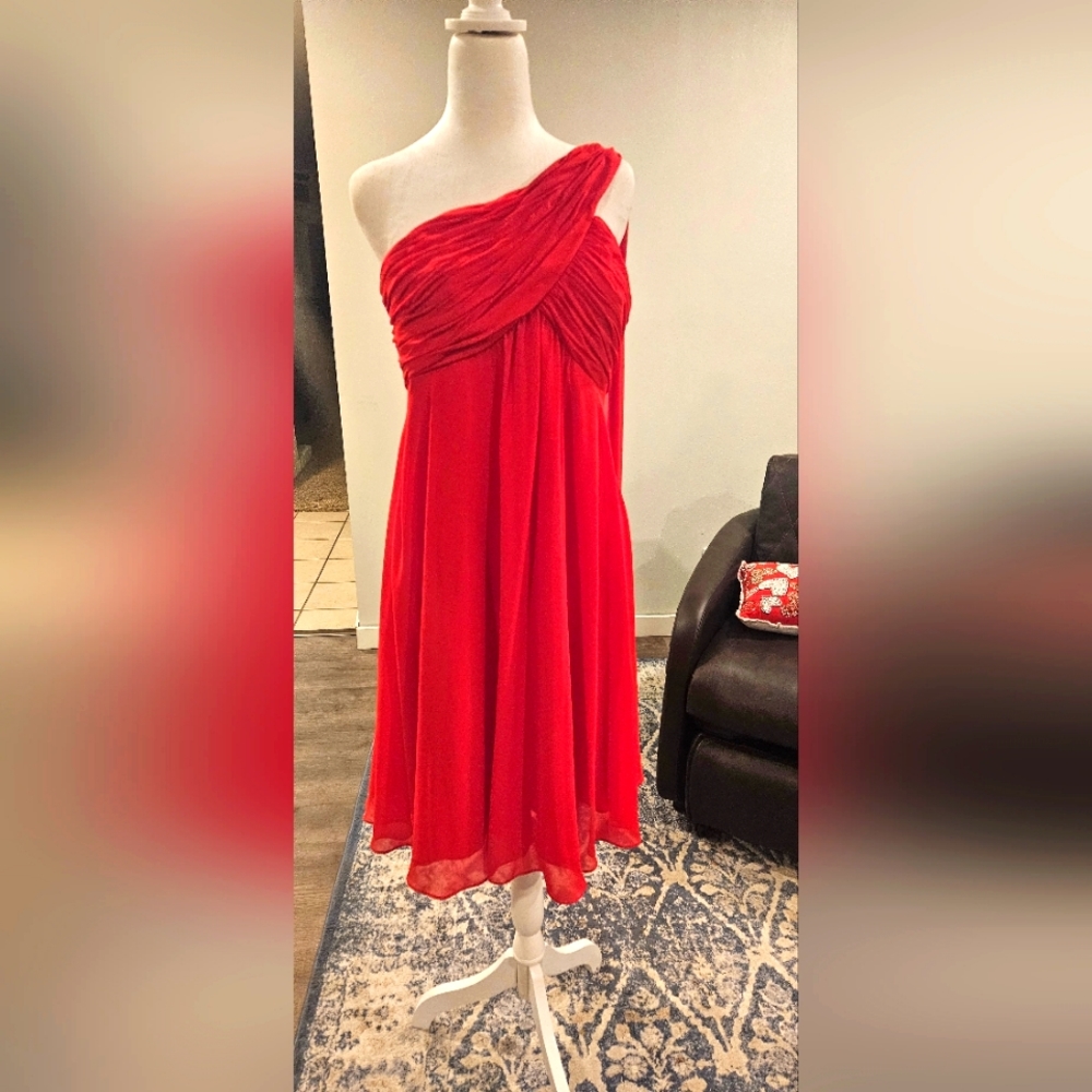 Hot Red Chiffon Dress